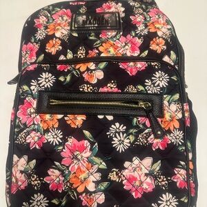 Steve Madden Black and Pink Floral Backpack